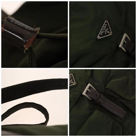 PRADA Backpack Nylon Green Silver Auth 136692 - Picture 14 of 16